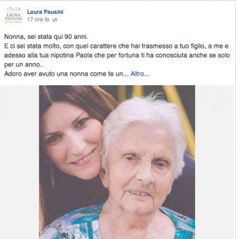 il messaggio di Laura Pausini su Facebook