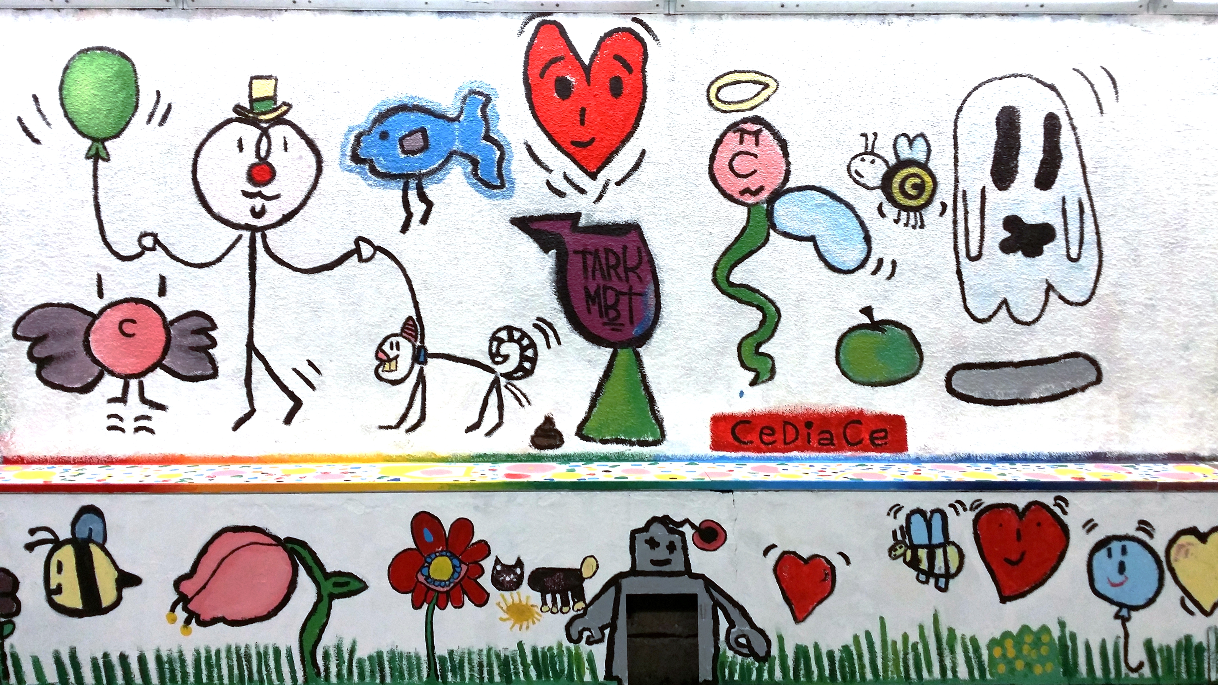 Al Festival Subsidenze, la street art di Lucia e dei suoi due bimbi