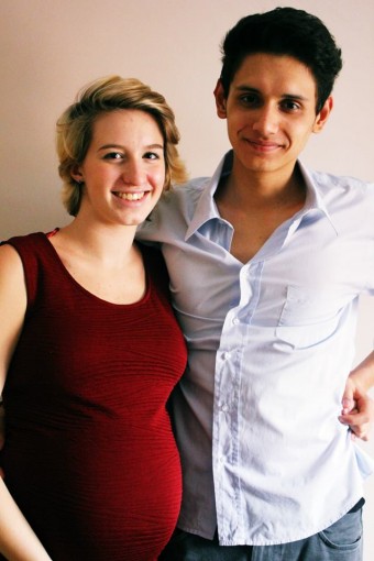 Angelica e Simone durante la gravidanza