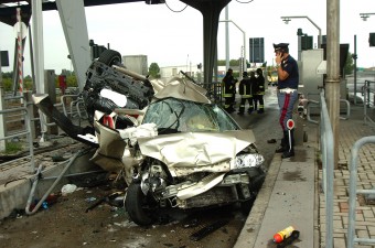 INCIDENTE CASELLO  ENTRATA A14  DI COTIGNOLA (RA) - 2 MORTI - PADRE E RAGAZZINO 15 AGOSTO 2015 - COTIGNOLA (RA) fotografo: Massimo Argnani