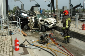 INCIDENTE CASELLO  ENTRATA A14  DI COTIGNOLA (RA) - 2 MORTI - PADRE E RAGAZZINO 15 AGOSTO 2015 - COTIGNOLA (RA) fotografo: Massimo Argnani