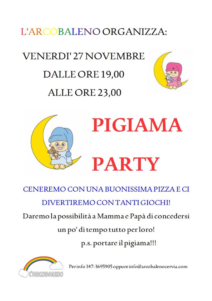 pigiama party arcobaleno