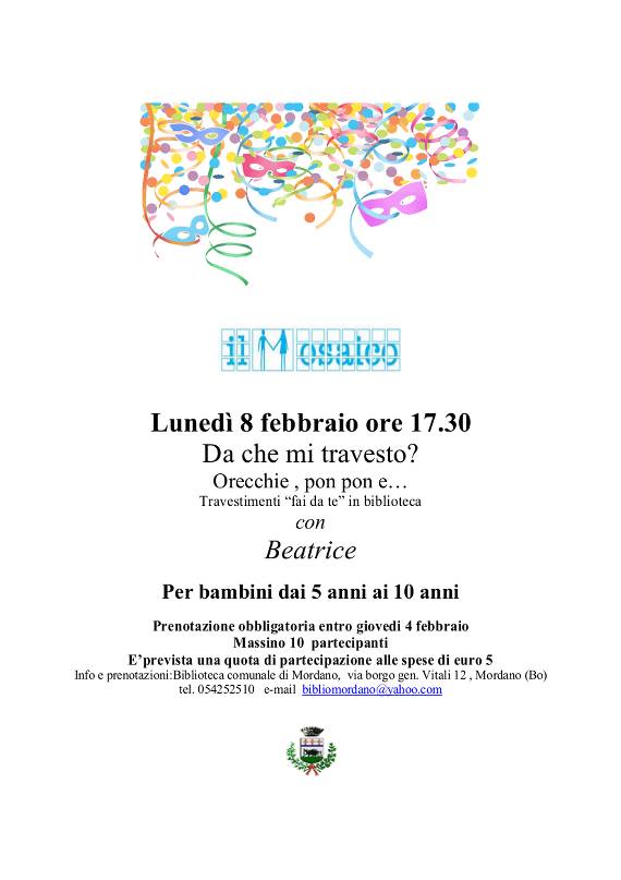 biblioteca mordano carnevale