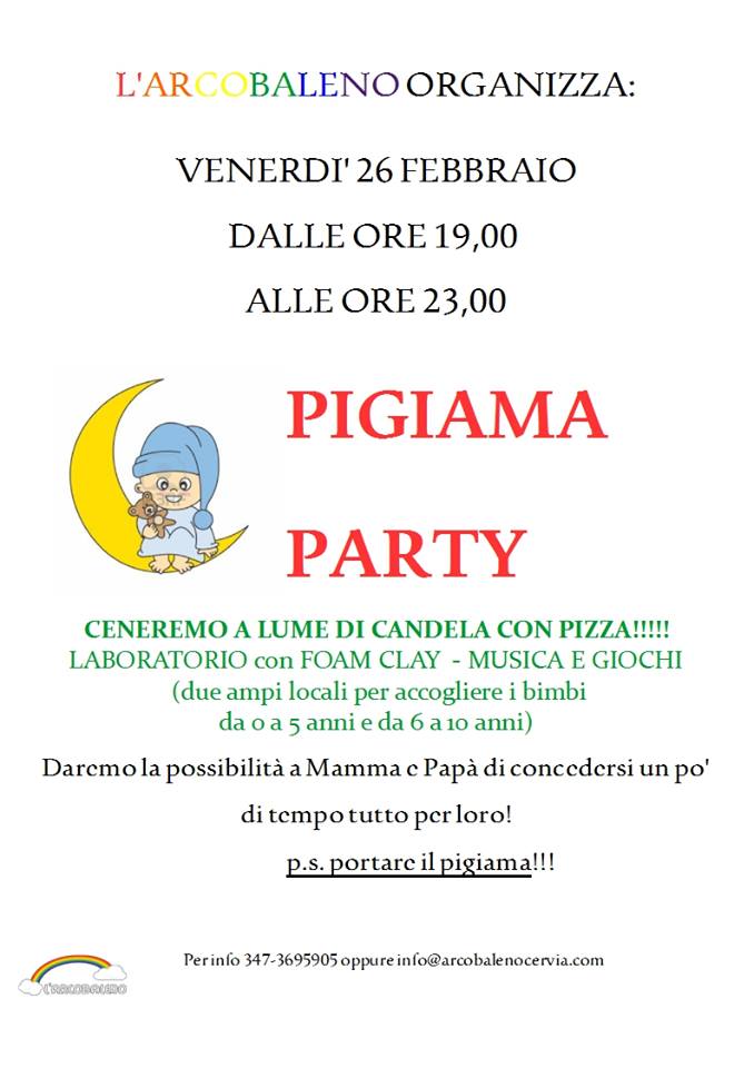 pigiama party arcobaleno