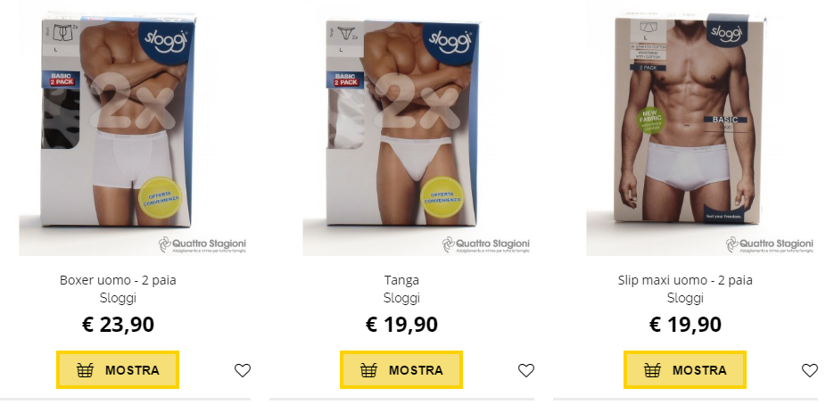 intimo uomo quattro stagioni