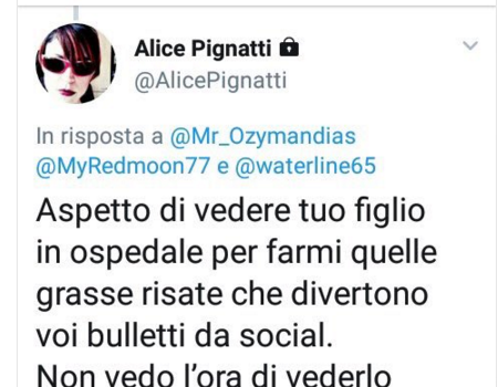 Alice Pignatti, la mamma pro vaccini: “Voglio vedere tuo figlio moribondo"