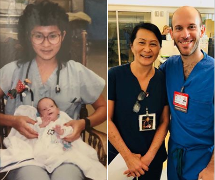L'ex prematuro diventa pediatra e collega della donna che gli salvò la vita